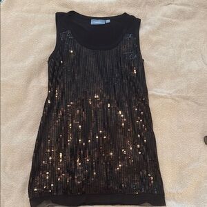 Simply Vera Vera Wang Black and Gold Sequin Tank